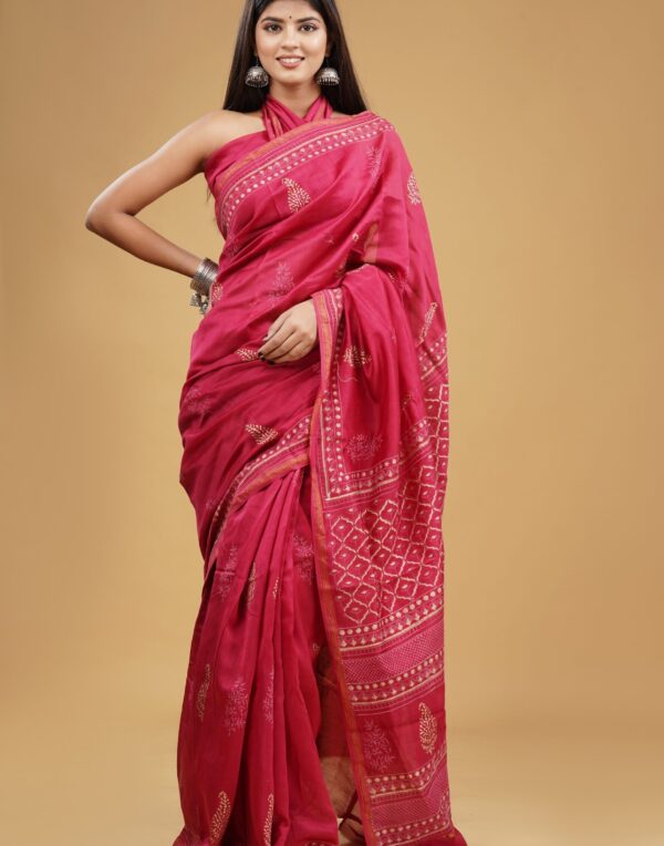 Latest Chanderi Sarees with Blouse Piece