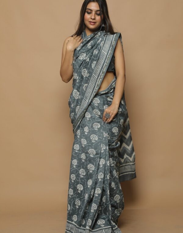 Chanderi Saree, wedding saree, hand block printed saree