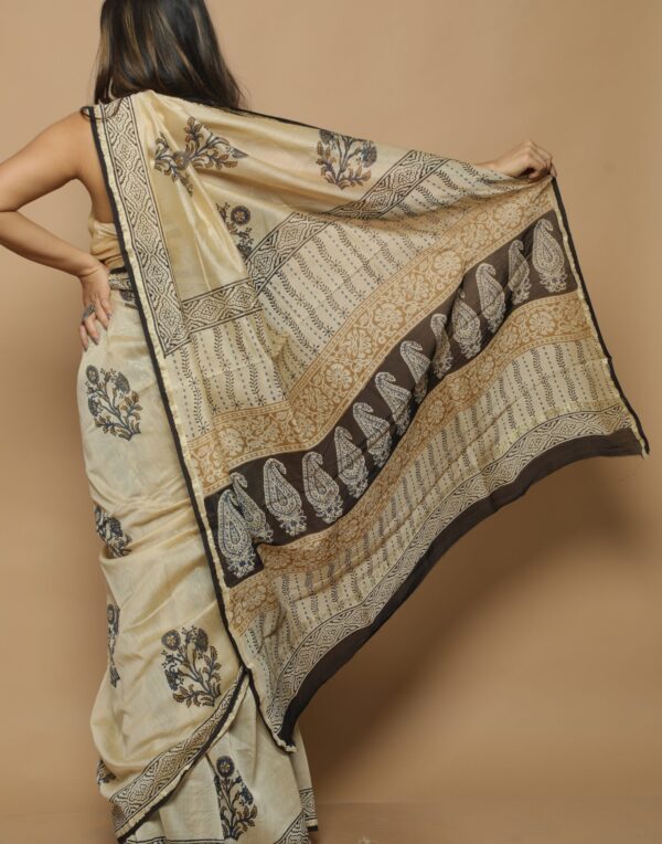 Chanderi Saree, wedding saree, hand block printed saree