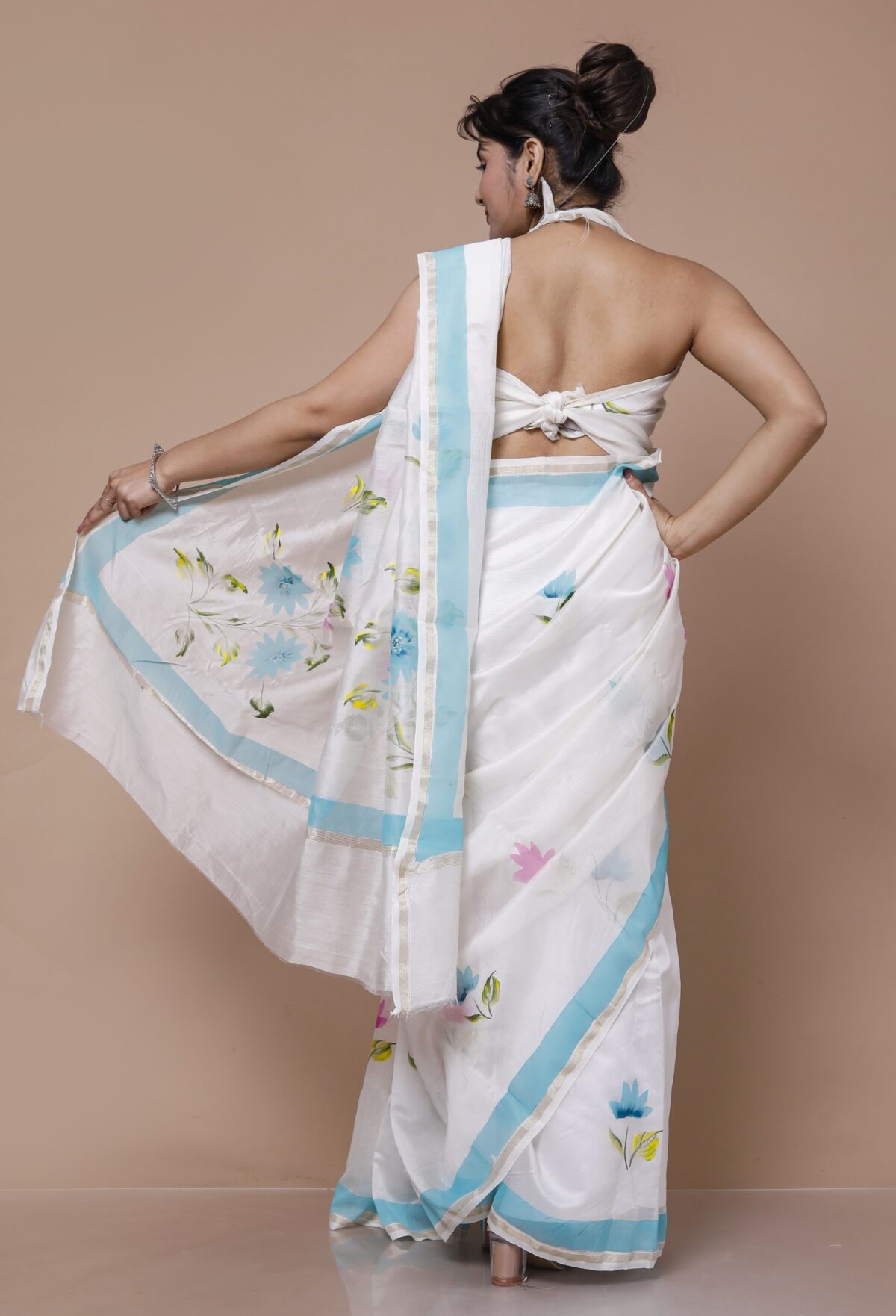 Hand Painted Chanderi Saree, premium fabric and Elegant Design