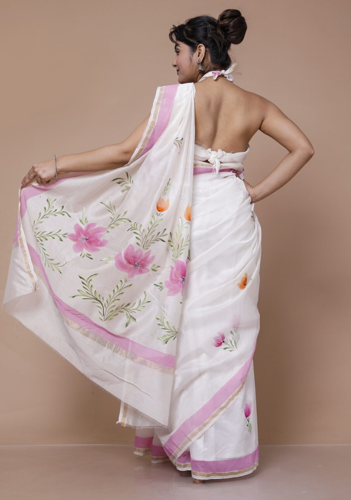 Hand Painted Chanderi Saree, premium fabric and Elegant Design